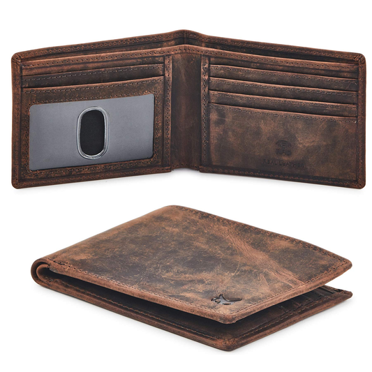 Leather Bifold Wallet Saddle Brown product photo