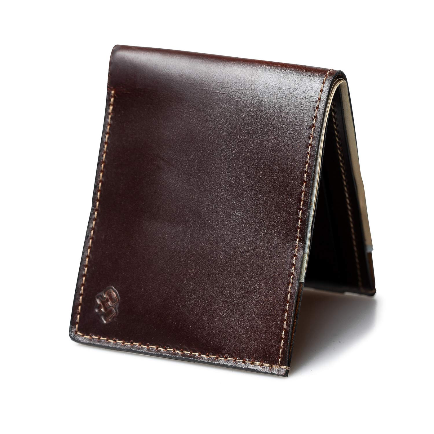 Leather Bifold Wallet Whiskey product photo