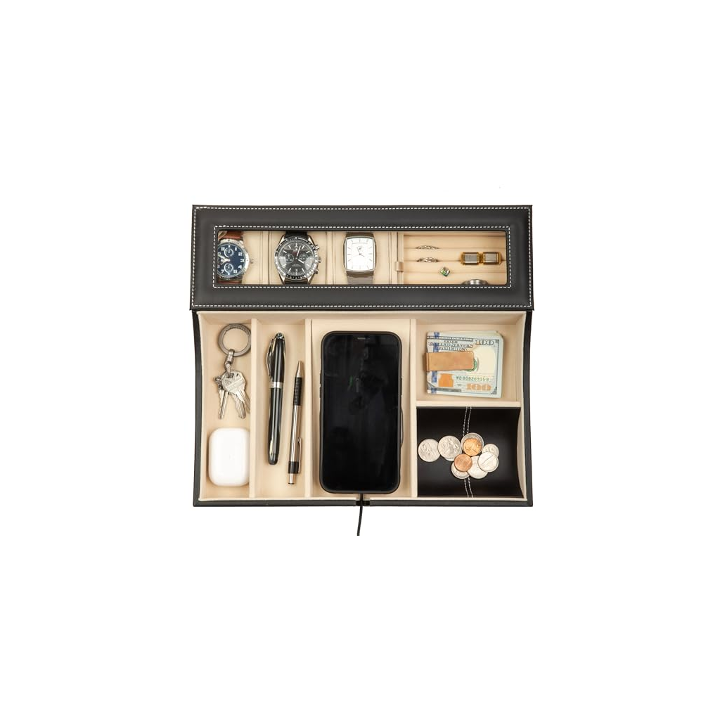 Walker JK Leather Co. Modern Valet Tray Sage
