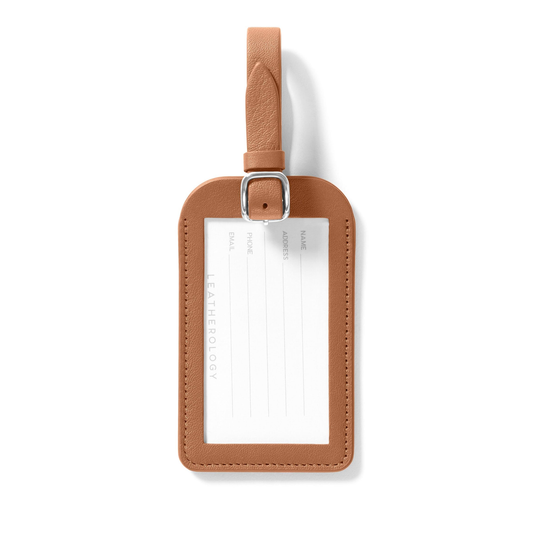 Leather Travel Tag Cognac product photo