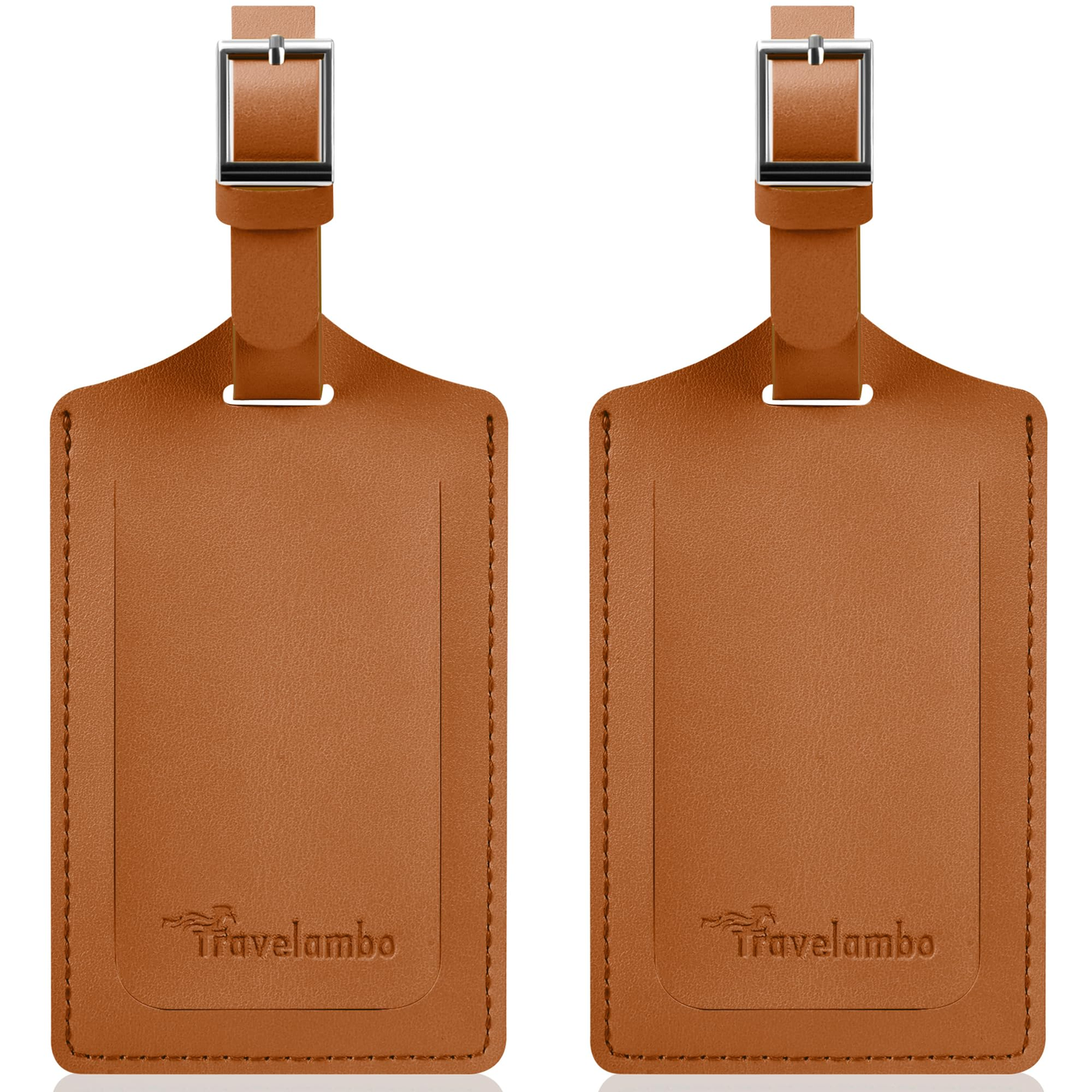 Leather Travel Tag Saddle Brown product photo